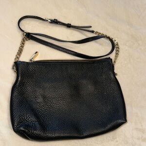 Michael Kors black leather gold chain crossbody